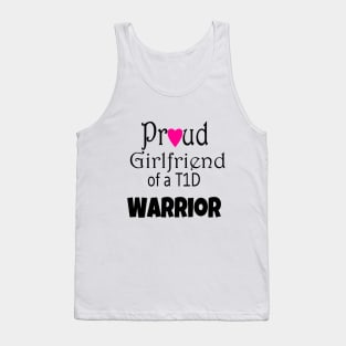 Proud Girlfriend - Black Text - Pink Heart Tank Top